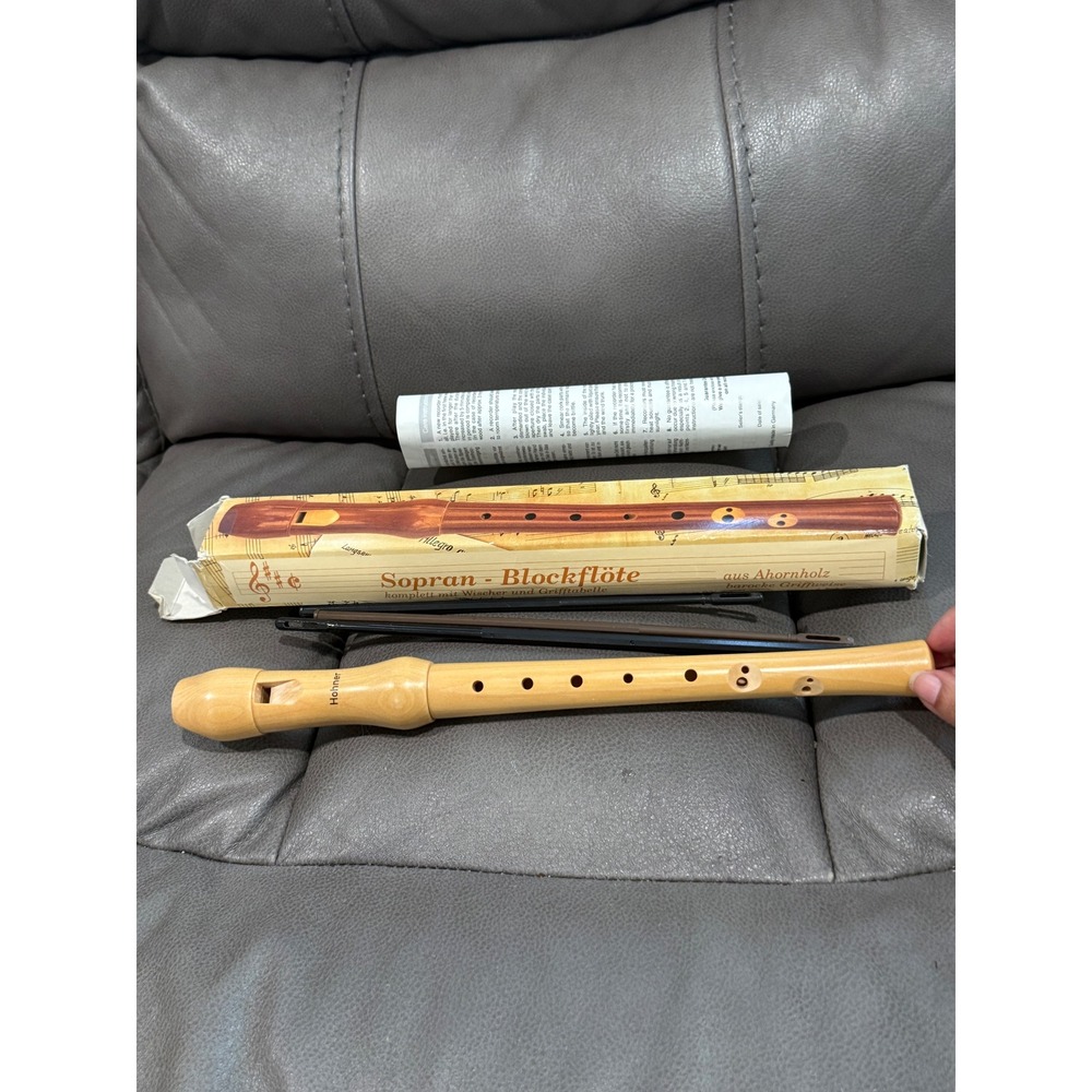 Hohner Soprano Blockflote Maple Wood Baroque Fingering Recorder Made in Germany